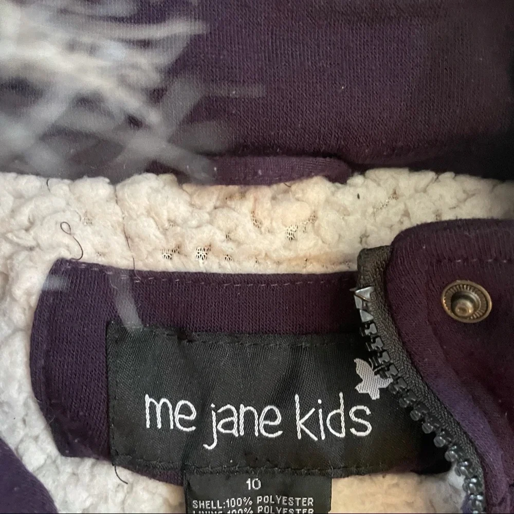 Me Jane purple heavy faux fur Sherpa like detachable hat coat jacket girls